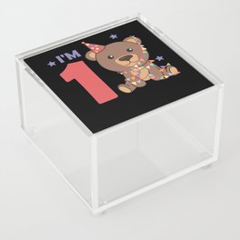 Bear For The First Birthday For Children 1 Year Acrylic Box