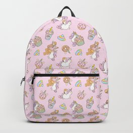 Bubu and Moonch, kawaii Guinea pig and unicorn pattern in pink  Backpack | Babypink, Noristudio, Cavy, Capybara, Dessert, Guineapig, Cupcake, Kawaiiart, Unicorn, Pastel 