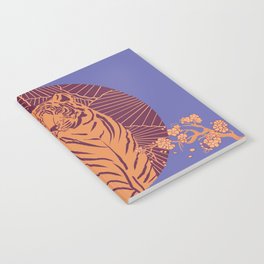 Tiger art print - Very peri periwinkle color Notebook