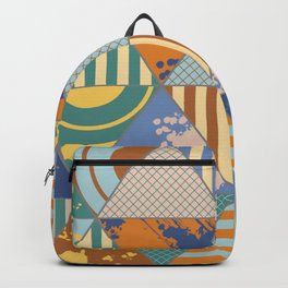 Multi Patterned Geometric Triangles Backpack