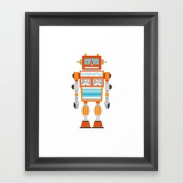 Orange Robot Retro Toy Framed Art Print