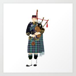 Scottish Bagpiper Art Print