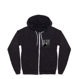 Vintage monochrome spotted horse in the suburbia Zip Hoodie