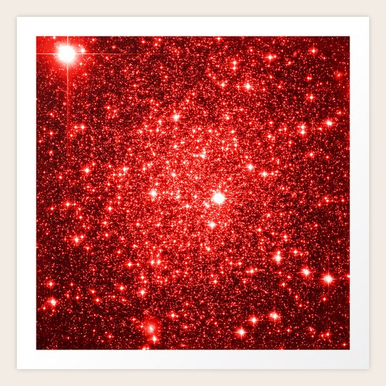 GalaXy Red Glitter Sparkle Art Print by 2sweet4words Designs Society6