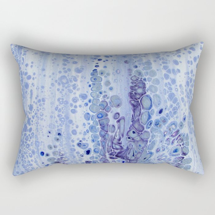 Acrylic Pour Blue Rectangular Pillow