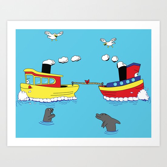 TUG BOAT OF WAR Art Print