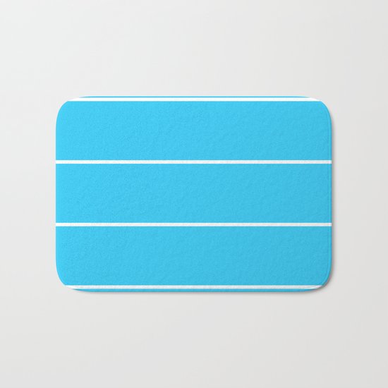 Aqua Teal- Maritime Aqua Teal Stripes Pattern 1 - Mix & Match Bath Mat