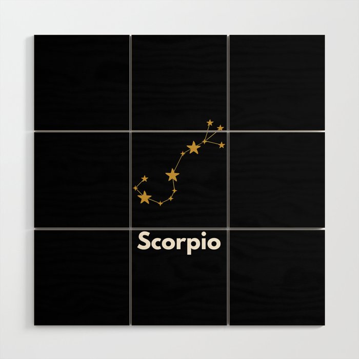 Scorpio, Scorpio Sign, Black Wood Wall Art