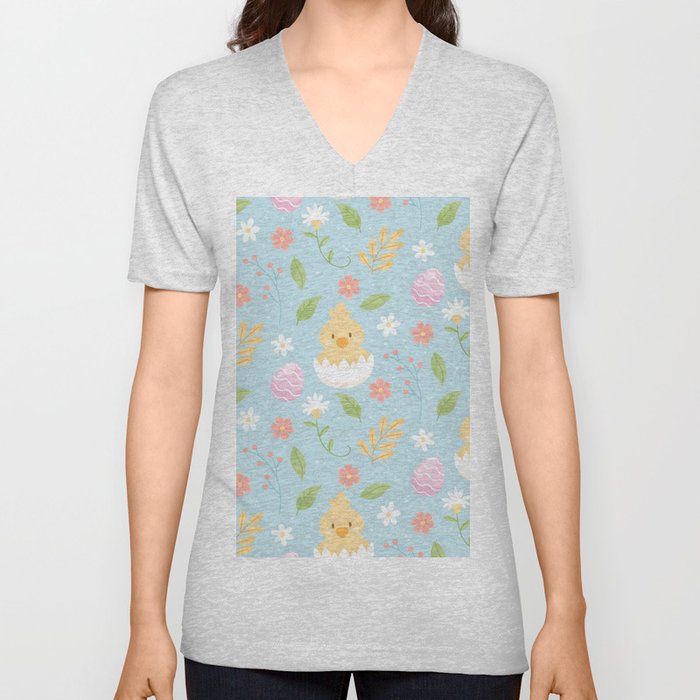 Happy Easter Chicken Collection V Neck T Shirt
