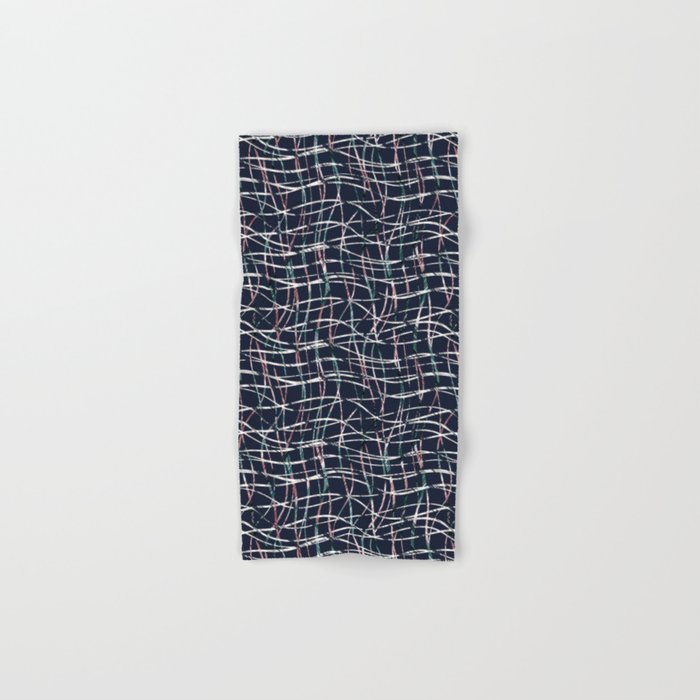 Abstract Pattern Thin Vertical Horizontal Lines 2 Hand Bath Towel