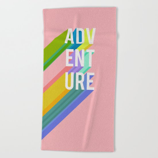 Adventure in Pink Beach Towel