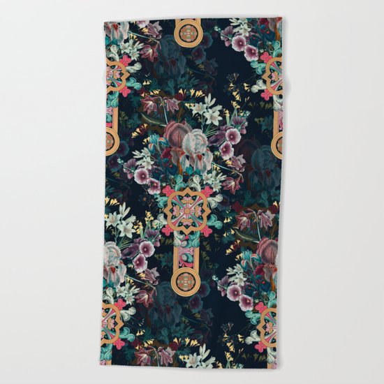 Floral Pattern I Beach Towel