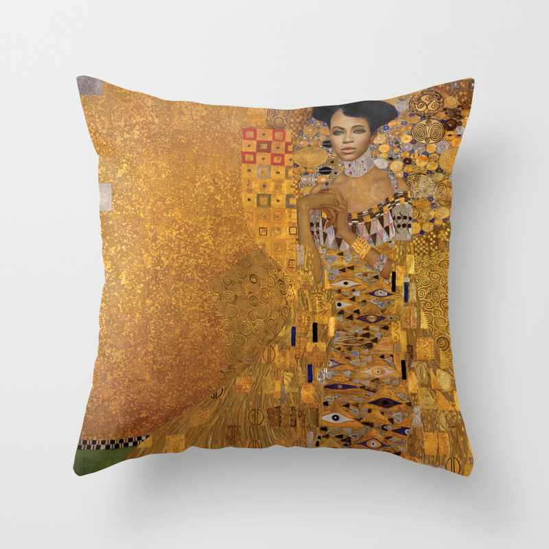 Bey On Her Gold Lame Sofa Throw Pillow By Carterfamilyportraits