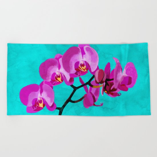 Orchid pink Beach Towel
