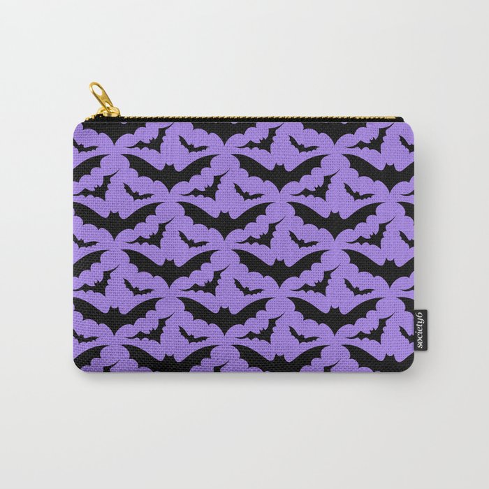 Purple and Black Bats Carry-All Pouch