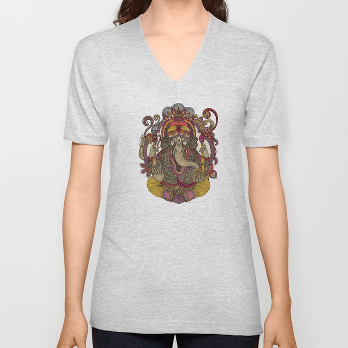 Lord Ganesha V Neck T Shirt
