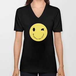 Brazilian Jiu-Jitsu Winking Smiley Face V Neck T Shirt