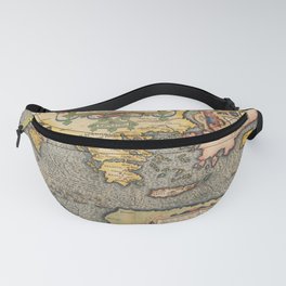 Vintage Map Print - 1608 Map of the Journey of Aeneas Fanny Pack