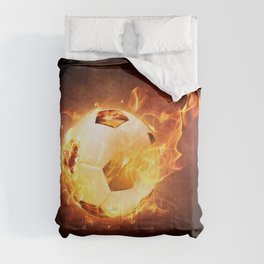 Fire Football Soccer Sport Comforter | Graphic, Game, Mens, Cool, Fire, Decorative, Black, Sports, Football, Sport 