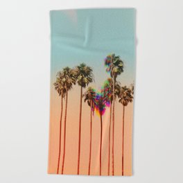 Glitch beach Beach Towel