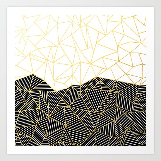 Ab Half and Half White Gold Art Print