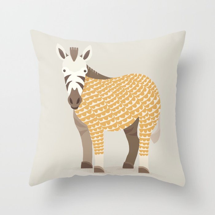 Whimsical Zebra Throw Pillow