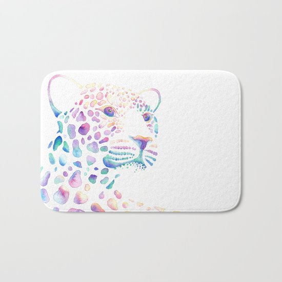 Watercolour Leopard Bath Mat