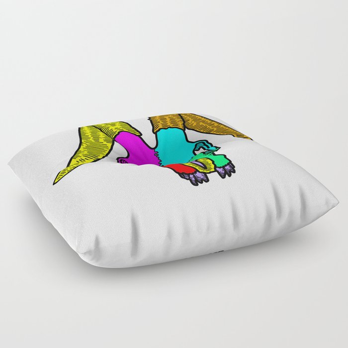 Colorful Sheep Skull Floor Pillow