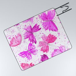 Watercolor Pink Butterflies 3. Picnic Blanket