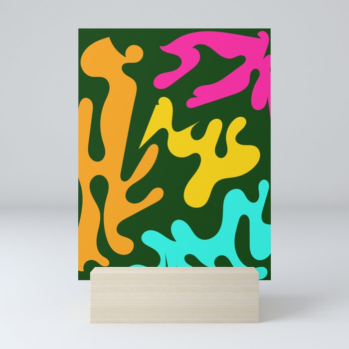 7 Matisse Cut Outs Inspired 220602 Abstract Shapes Organic Valourine Original Mini Art Print