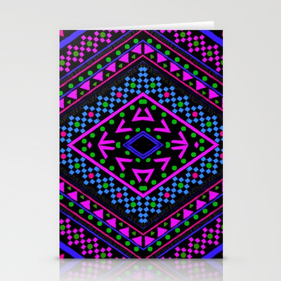 NEON PATTERN Stationery Cards