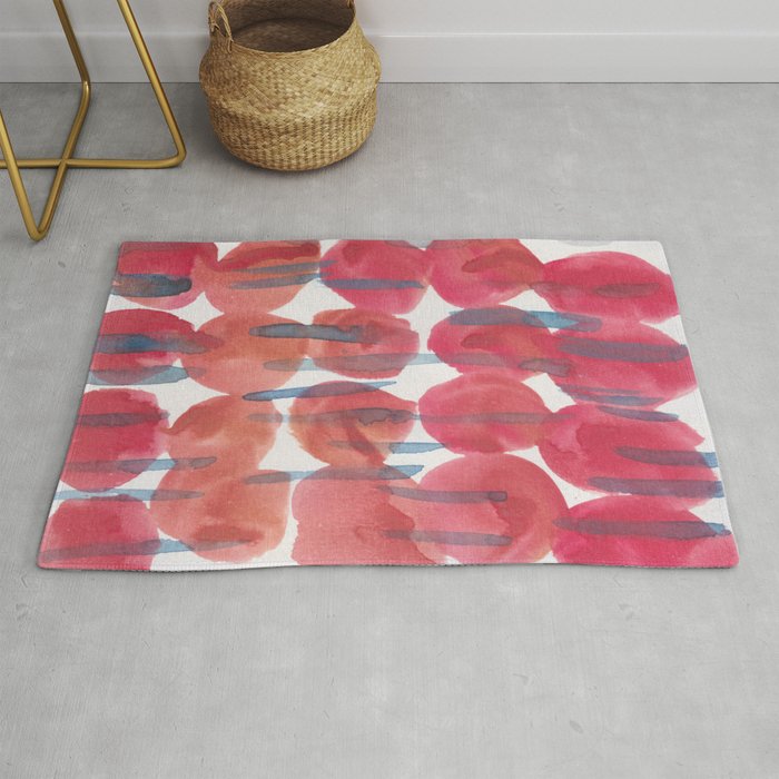 32 | 190408 Red Abstract Watercolour Rug