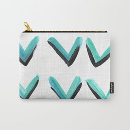 Bright teal arrows Carry-All Pouch | Aquamarine, Painting, Print, Arrows, Abstract, Bold, Bright, Blue, Teal, Mint 