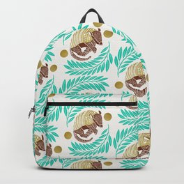 Sleepy Armadillo – Turquoise and Gold Pattern Backpack