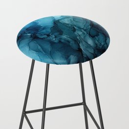 Ocean Flows 1 Abstract Blue Flow Painting Bar Stool