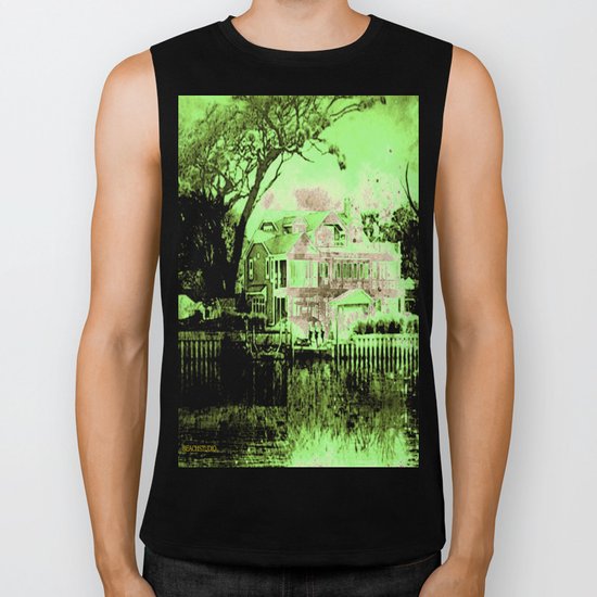 Green Spooky Boathouse Biker Tank