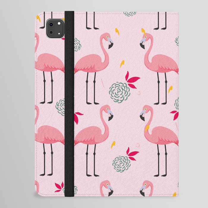 Flamingos pair pineapples tropical summer vibe iPad Folio Case