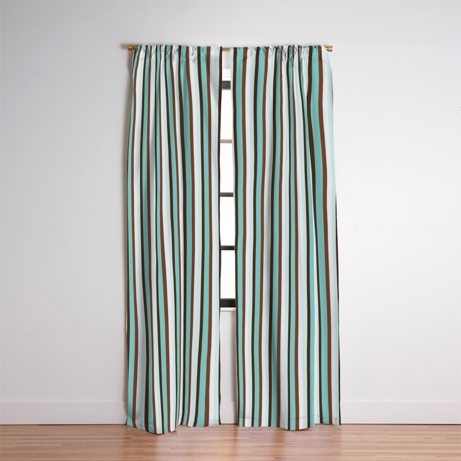 Chocolate And Mint Vertical Stripes In Pretty Tints Of Teal And