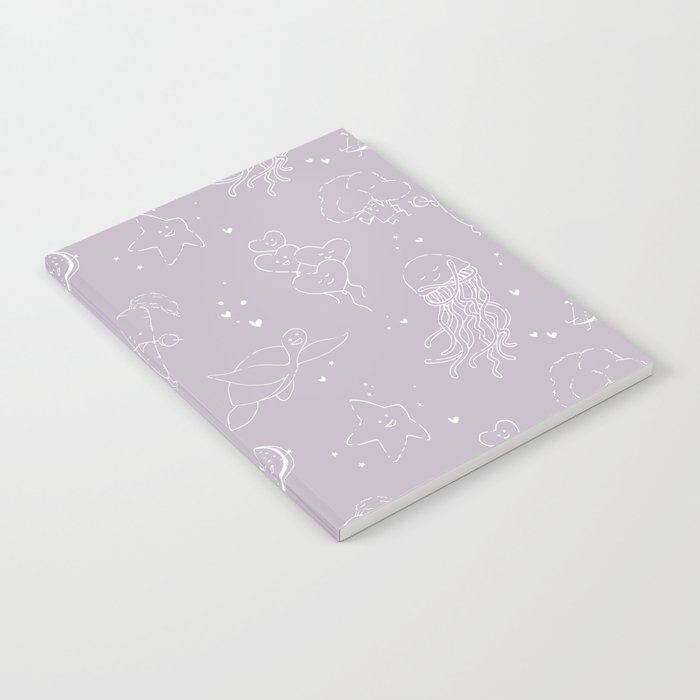 Affirmation Characters Pattern - Purple Notebook