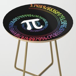 Rainbow Math Geek Mathematician Pi Day Side Table