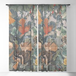 Birds and snakes Sheer Curtain