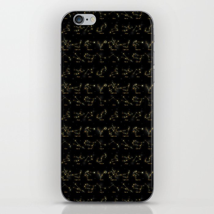 Zodiac signs astrology astrological constellations symbols gold iPhone Skin