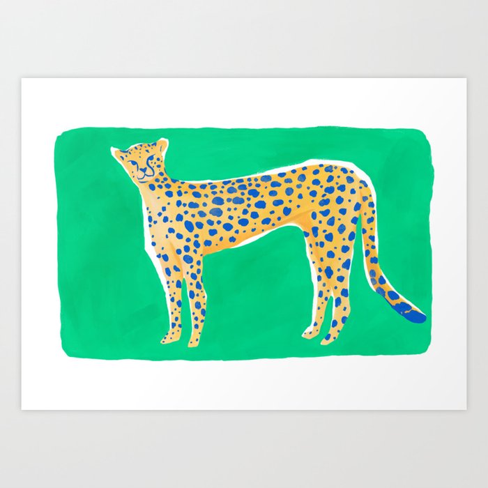 Leopard - Green Art Print