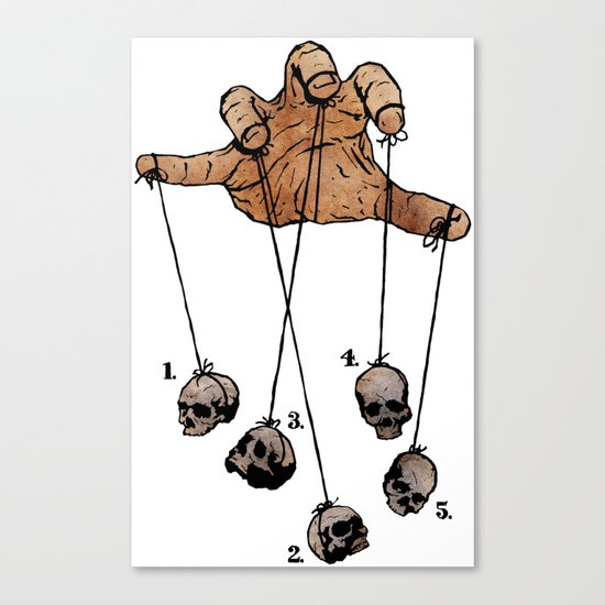 The Five Dancing Skulls Of Doom Canvas Print