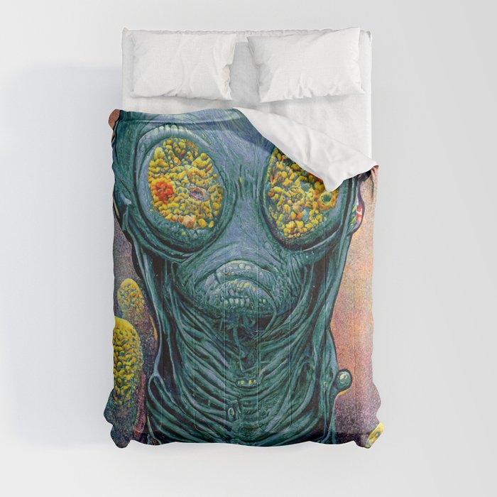ELX-003 Retrofuturistic alien bacteria Comforter