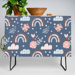 Rainbows, Clouds and Flowers Credenza
