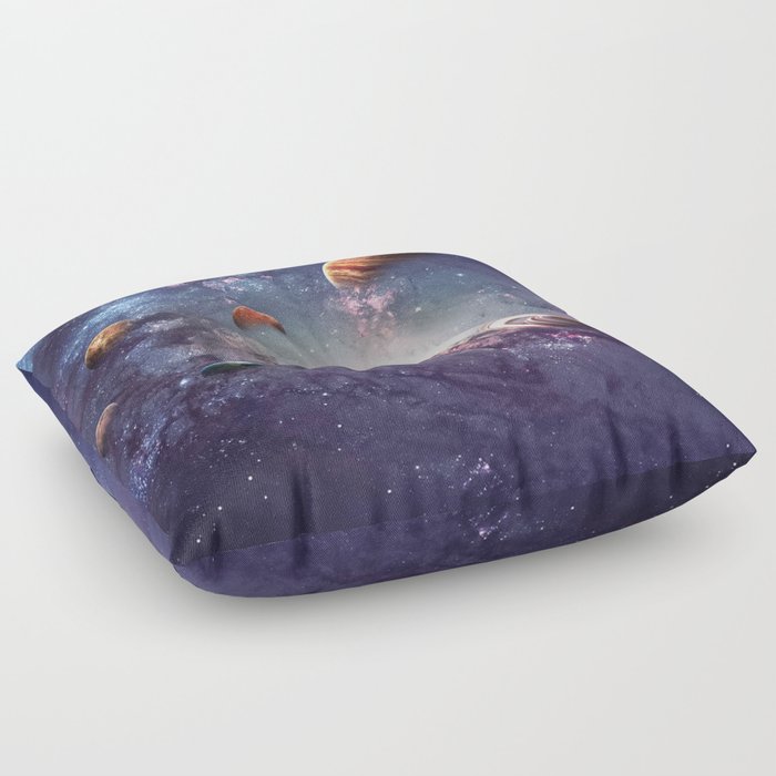 planets of the solar system galaxy Floor Pillow