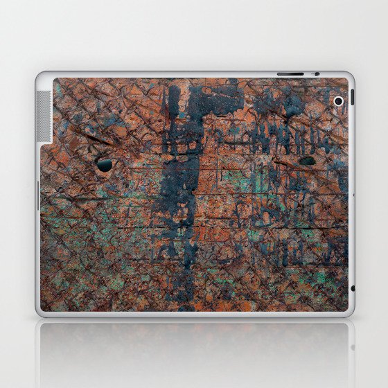 Abstract multicolor grunge background with abstract colored texture. Various color pattern elements. Old vintage scratches, stain, paint splats, brush strokes, dots, spots. Weathered wall background Laptop & iPad Skin