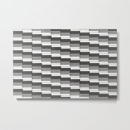Staggered Oblong Rounded Lines Pattern Pantone Pewter Gray Metal Print | 2019Color, Trend, Ellipse, Diagonal, Trendy, Colorful, Mediumgrey, Trending, Graphicdesign, Pantone2019 