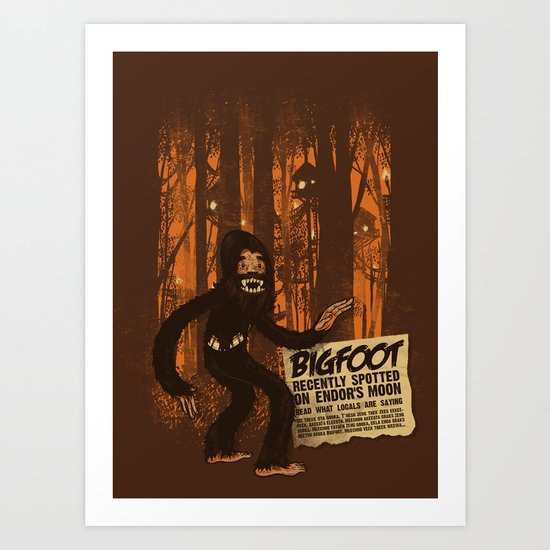 Bigfoot spotted on… Art Print